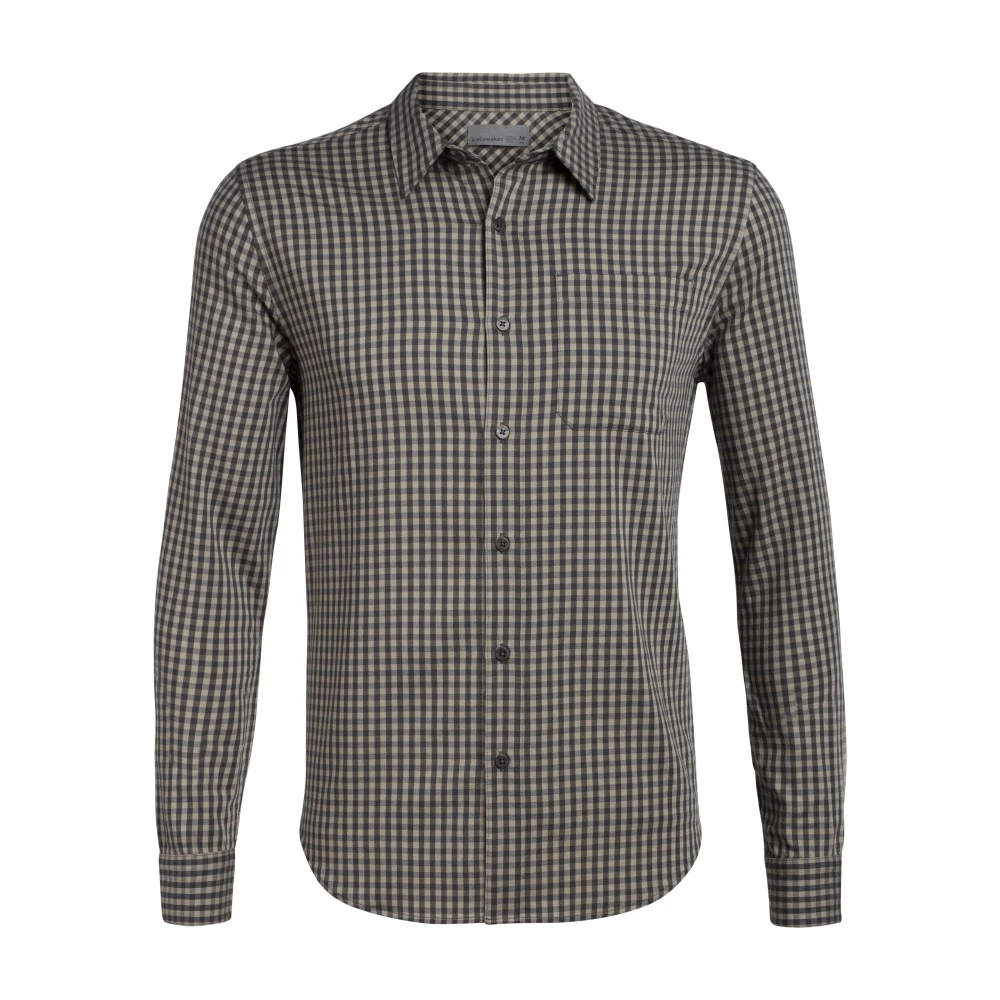 Icebreaker Merino Hybrid Mens Long Sleeve Polo Shirt Grey Tan S 10 Icebreaker Merino Hybrid Mens Long Sleeve Polo Shirt Grey Tan S - Image 8