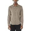 Icebreaker Merino Hybrid Mens Long Sleeve Polo Shirt Grey Tan S