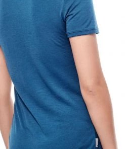 Icebreaker Merino Tech Lite Womens T-Shirt At My Peak Blue L -Cheap Icebreaker Shop 104155402 5