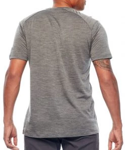 Icebreaker Mens Merino Hybrid Sphere Short Sleeve Crewe Shirt Grey 2XL