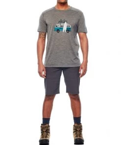 Icebreaker Mens Merino Hybrid Sphere Short Sleeve Crewe Shirt Grey XL -Cheap Icebreaker Shop 104175001 4