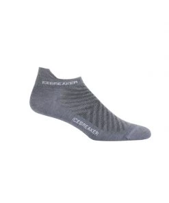 Icebreaker Mens Merino Run+ Ultralight Micro Socks Twister Heather/White XL