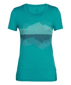 Icebreaker Womens Merino Tech Lite Short Sleeve Low Crewe Cook Reflected Arctic Teal XL