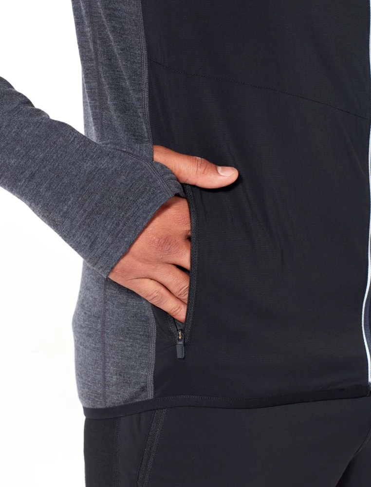 Icebreaker Mens Merino Tech Trainer Hybrid Jacket Black/Jet Heather M 7 Icebreaker Mens Merino Tech Trainer Hybrid Jacket Black/Jet Heather M - Image 5