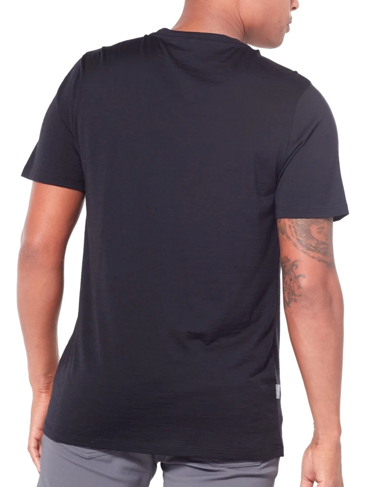 Icebreaker Mens Merino Tech Lite Short Sleeve Crewe Alpine Crest Black S 4 Icebreaker Mens Merino Tech Lite Short Sleeve Crewe Alpine Crest Black S - Image 2