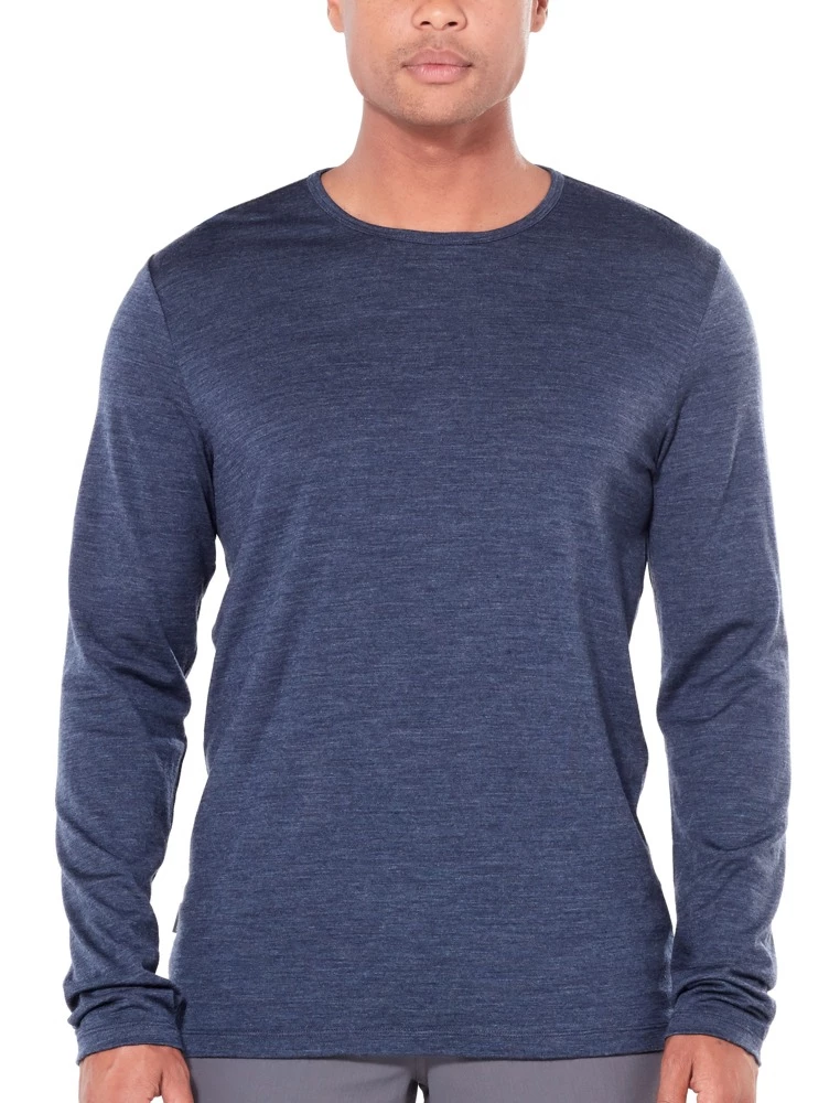 Icebreaker Mens Merino Tech 200 Long Sleeve Crewe Shirt Fathom Heather L 3 Icebreaker Mens Merino Tech 200 Long Sleeve Crewe Shirt Fathom Heather L