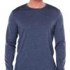 Icebreaker Mens Merino Tech 200 Long Sleeve Crewe Shirt Fathom Heather M
