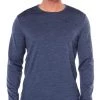 Icebreaker Mens Merino Tech 200 LS Crewe Fathom Heather S