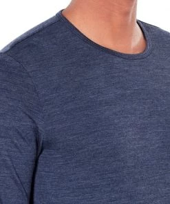 Icebreaker Mens Merino Tech 200 LS Crewe Fathom Heather S -Cheap Icebreaker Shop 104321401 6 1