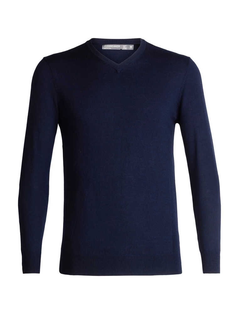 Icebreaker Mens Merino Shearer V Neck Sweater Midnight Navy 2XL 3 Icebreaker Mens Merino Shearer V Neck Sweater Midnight Navy 2XL