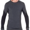 Icebreaker Merino BodyfitZone 260 Zone Mens Long Sleeve Shirt Heather/Black -Cheap Icebreaker Shop 104360a01 2