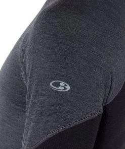 Icebreaker Merino BodyfitZone 260 Zone Mens Long Sleeve Shirt Heather/Black -Cheap Icebreaker Shop 104360a01 5