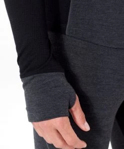 Icebreaker Merino BodyfitZone 260 Zone Mens Thermal Long Sleeve Shirt Jet Heather/Black -Cheap Icebreaker Shop 104361a01 5