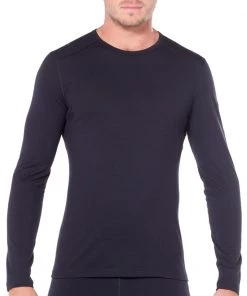 Icebreaker Mens Merino 200 Oasis LS Crewe Shirt Black