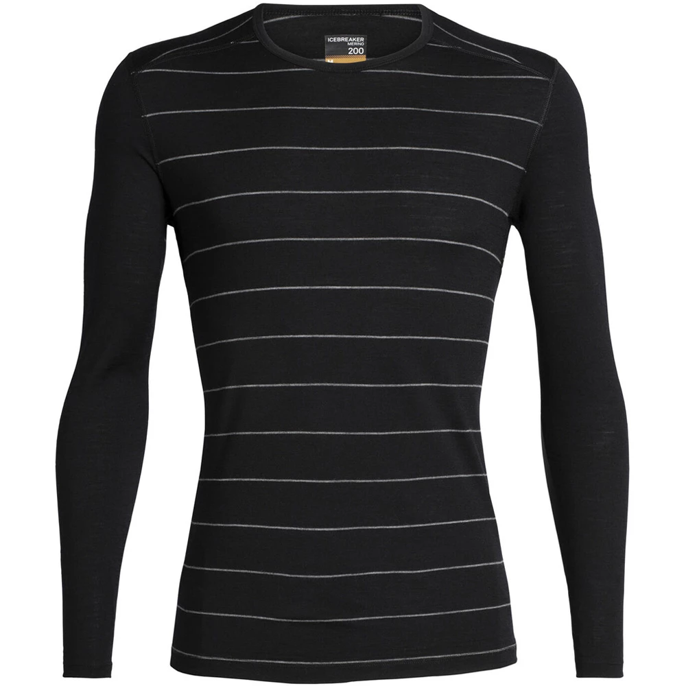 Icebreaker Merino 200 Oasis Mens Long Sleeve Shirt Black Stripe XL 3 Icebreaker Merino 200 Oasis Mens Long Sleeve Shirt Black Stripe XL
