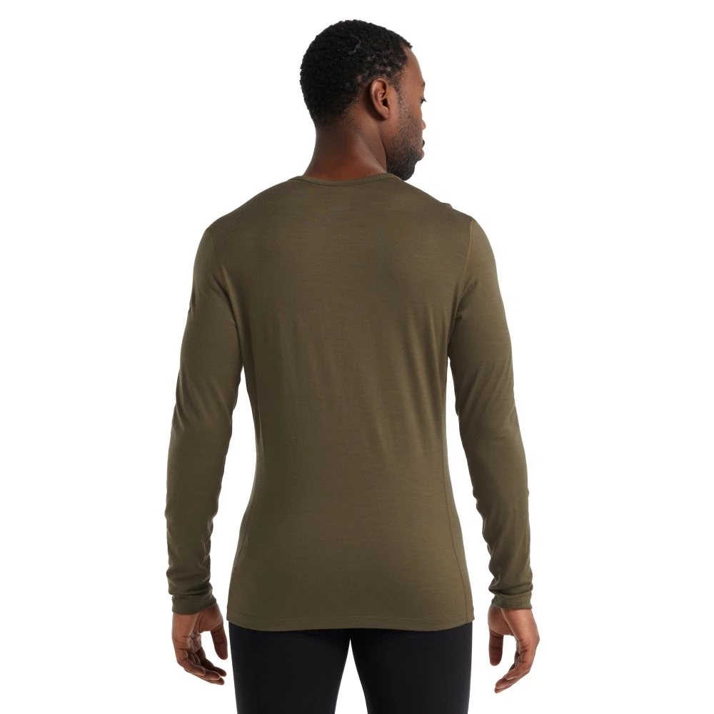 Icebreaker Merino 200 Oasis Long Sleeve Crewe Mens Thermal Top Loden 4 Icebreaker Merino 200 Oasis Long Sleeve Crewe Mens Thermal Top Loden - Image 2