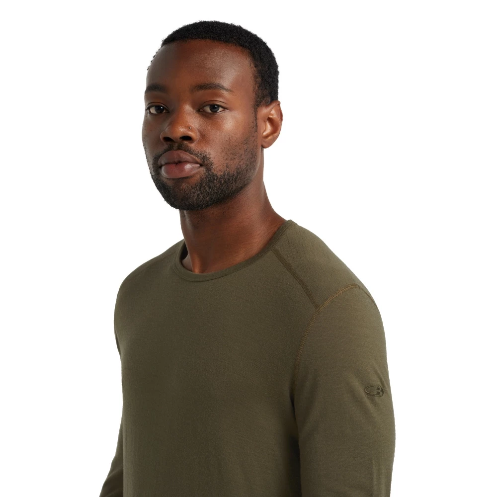 Icebreaker Merino 200 Oasis Long Sleeve Crewe Mens Thermal Top Loden 8 Icebreaker Merino 200 Oasis Long Sleeve Crewe Mens Thermal Top Loden - Image 6