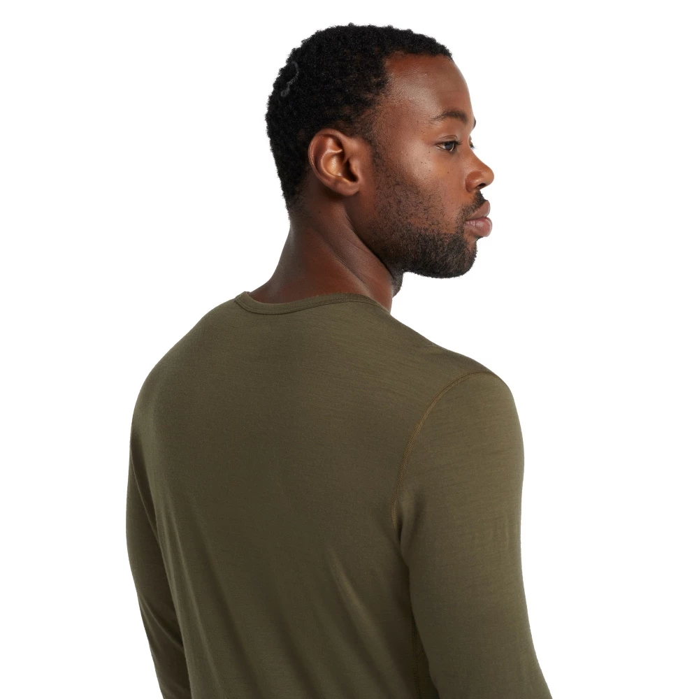 Icebreaker Merino 200 Oasis Long Sleeve Crewe Mens Thermal Top Loden 9 Icebreaker Merino 200 Oasis Long Sleeve Crewe Mens Thermal Top Loden - Image 7