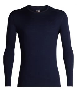 Icebreaker Mens Merino 200 Oasis LS Crewe Shirt Chili Midnight Navy