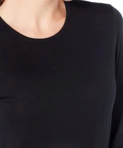 Icebreaker Womens Merino 200 Oasis LS Crewe Shirt Black -Cheap Icebreaker Shop 104375001 5