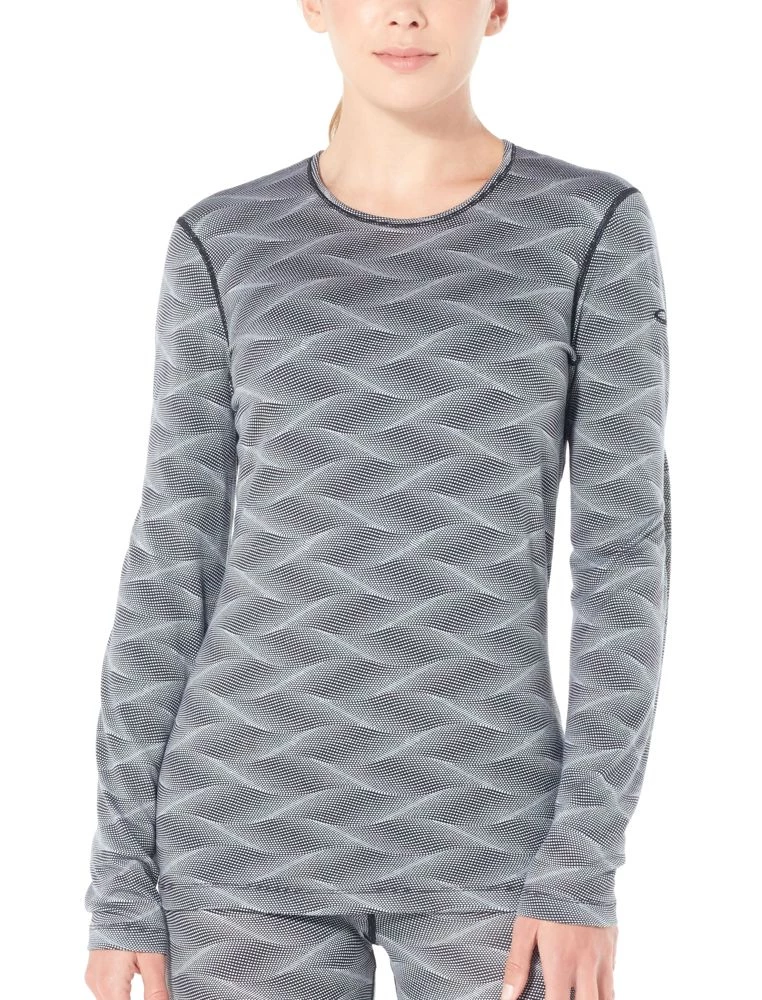 Icebreaker Womens Merino 200 Oasis LS Crewe Shirt Curve Black/Snow S 3 Icebreaker Womens Merino 200 Oasis LS Crewe Shirt Curve Black/Snow S