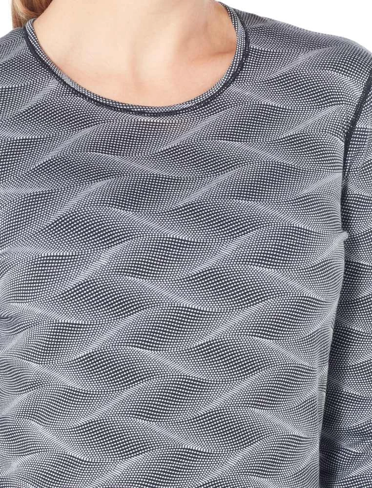 Icebreaker Womens Merino 200 Oasis LS Crewe Shirt Curve Black/Snow S 6 Icebreaker Womens Merino 200 Oasis LS Crewe Shirt Curve Black/Snow S - Image 4