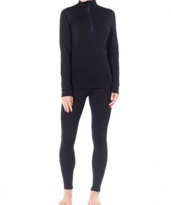 Icebreaker Womens Merino 260 Tech LS Half Zip Black -Cheap Icebreaker Shop 104390001 4
