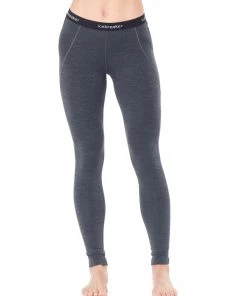 Icebreaker Merino BodyfitZone 260 Zone Womens Leggings Jet Heather/Black/Snow