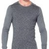 Icebreaker Mens Merino 200 Oasis Deluxe Raglan LS Crewe Shirt Fall Line Gritstone Heather S