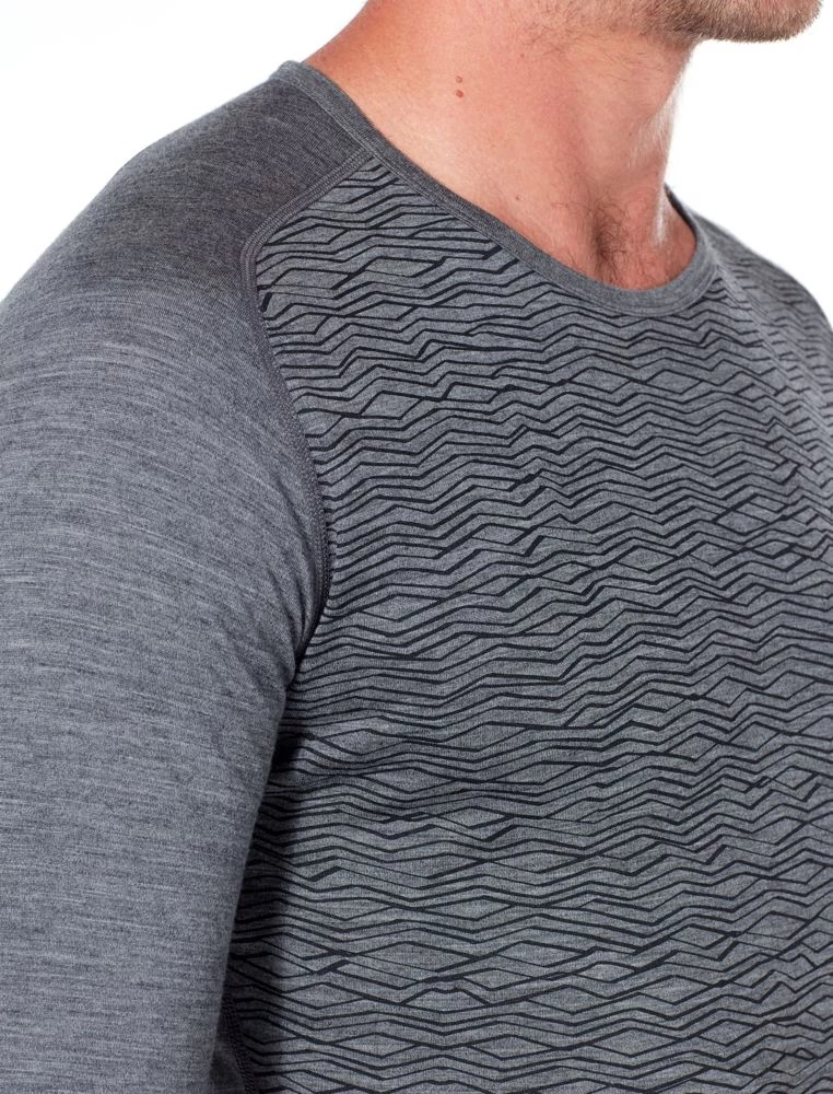 Icebreaker Mens Merino 200 Oasis Deluxe Raglan LS Crewe Shirt Fall Line Gritstone Heather L 6 Icebreaker Mens Merino 200 Oasis Deluxe Raglan LS Crewe Shirt Fall Line Gritstone Heather L - Image 4