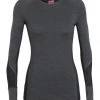 Icebreaker Merino BodyfitZone 260 Zone Womens Long Sleeve Shirt Heather/Black -Cheap Icebreaker Shop 104477a01 1