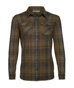 Icebreaker Merino Lodge Flannel Mens Long Sleeve Shirt Grey Plaid XL -Cheap Icebreaker Shop 104478a40 1