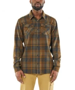 Icebreaker Merino Lodge Flannel Mens Long Sleeve Shirt Grey Plaid XL