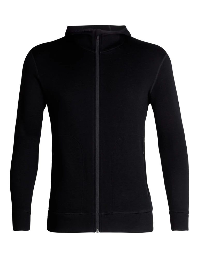 Icebreaker Mens Merino Elemental LS Zip Hoodie Black M 3 Icebreaker Mens Merino Elemental LS Zip Hoodie Black M
