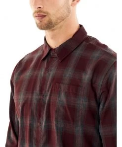 Icebreaker Merino Departure Mens Collared Dress Shirt Plaid Red M -Cheap Icebreaker Shop 104512c53 6