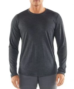Icebreaker Sphere Merino Hybrid Mens Long Sleeve Shirt Black M