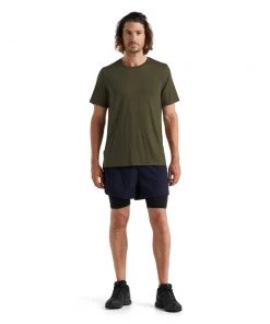 Icebreaker Merino Cool-Lite Sphere Mens T-Shirt Deep Olive XL -Cheap Icebreaker Shop 104570069 4 1