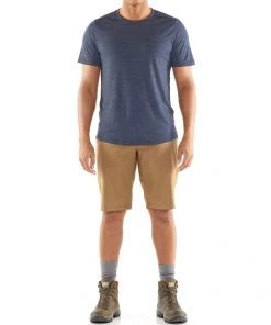 Icebreaker Merino Hybrid Sphere Mens T-Shirt Blue Heather 2XL -Cheap Icebreaker Shop 104570401 4 1