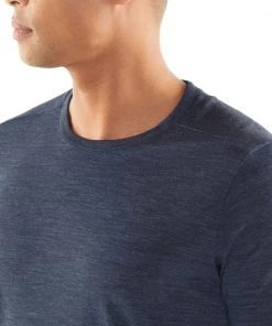 Icebreaker Merino Hybrid Sphere Mens T-Shirt Blue Heather XL -Cheap Icebreaker Shop 104570401 5 2