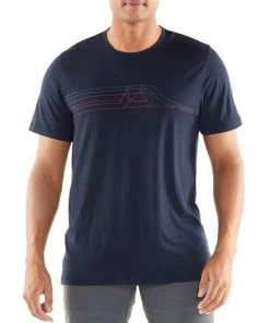 Icebreaker Merino Tech Lite Short Sleeve Crewe Cadence Pulse Mens T-Shirt Midnight Navy 2XL