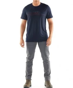Icebreaker Merino Tech Lite Short Sleeve Crewe Cadence Pulse Mens T-Shirt Midnight Navy XL -Cheap Icebreaker Shop 104574401 4 1