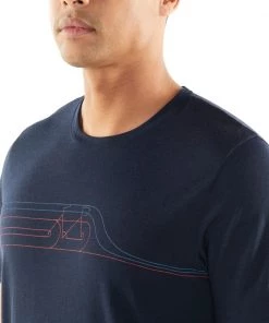 Icebreaker Merino Tech Lite Short Sleeve Crewe Cadence Pulse Mens T-Shirt Midnight Navy M -Cheap Icebreaker Shop 104574401 6 1 2