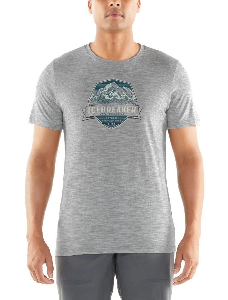 Icebreaker Merino Tech Lite Short Sleeve Crewe Cook Crest Mens T-Shirt Metro Heather XL 3 Icebreaker Merino Tech Lite Short Sleeve Crewe Cook Crest Mens T-Shirt Metro Heather XL