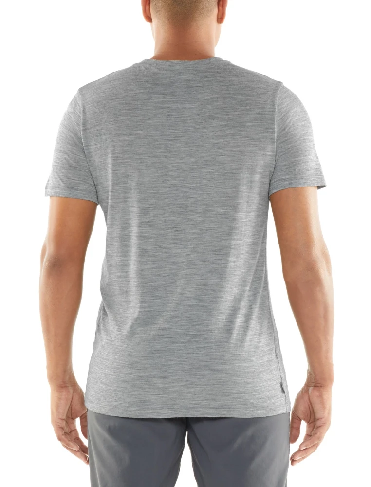 Icebreaker Merino Tech Lite Short Sleeve Crewe Cook Crest Mens T-Shirt Metro Heather 2XL 4 Icebreaker Merino Tech Lite Short Sleeve Crewe Cook Crest Mens T-Shirt Metro Heather 2XL - Image 2