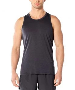 Icebreaker Merino Hybrid Amplify Mens Tank Dark Grey 2XL