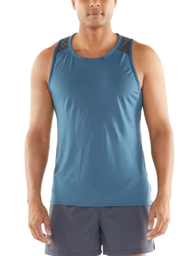 Icebreaker Merino Hybrid Amplify Mens Tank Top Thunder/Panther Heather 2XL 3 Icebreaker Merino Hybrid Amplify Mens Tank Top Thunder/Panther Heather 2XL