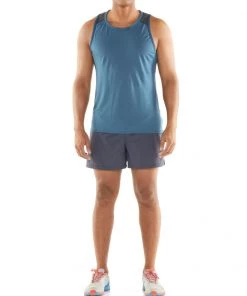 Icebreaker Merino Hybrid Amplify Mens Tank Top Thunder/Panther Heather M -Cheap Icebreaker Shop 104584401 4