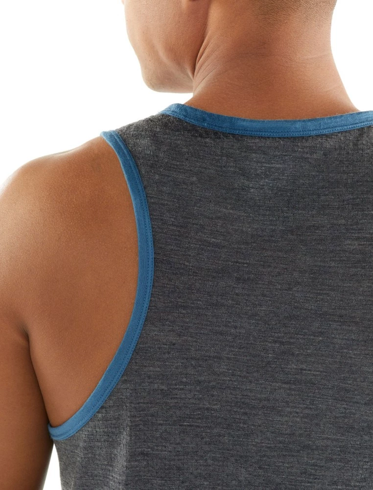 Icebreaker Merino Hybrid Amplify Mens Tank Top Thunder/Panther Heather 2XL 7 Icebreaker Merino Hybrid Amplify Mens Tank Top Thunder/Panther Heather 2XL - Image 5