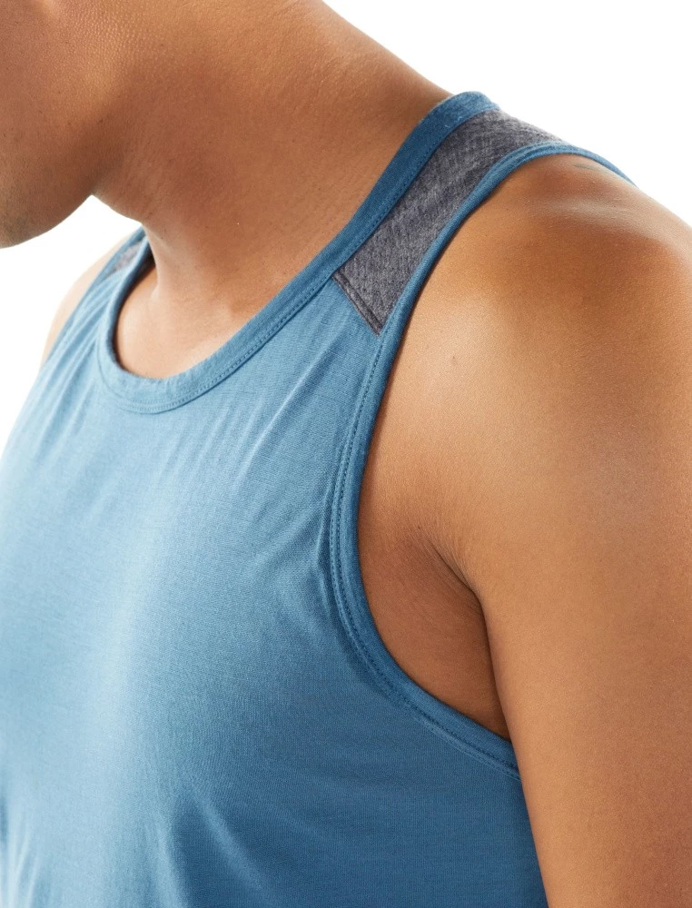 Icebreaker Merino Hybrid Amplify Mens Tank Top Thunder/Panther Heather 2XL 8 Icebreaker Merino Hybrid Amplify Mens Tank Top Thunder/Panther Heather 2XL - Image 6