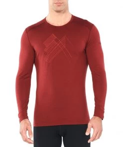 Icebreaker Merino 200 Oasis Mens Long Sleeve Thermal Shirt Cabernet L
